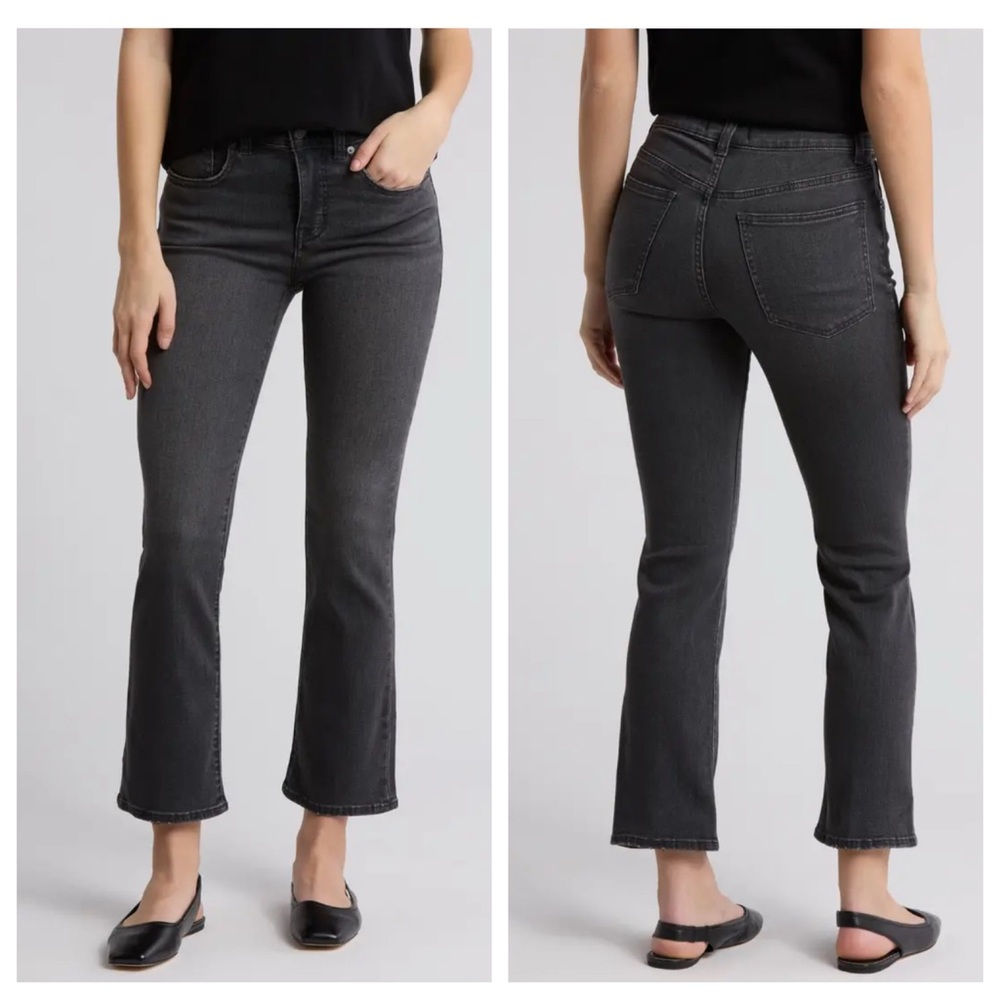 Madewell mid rise kick out washed black jeans